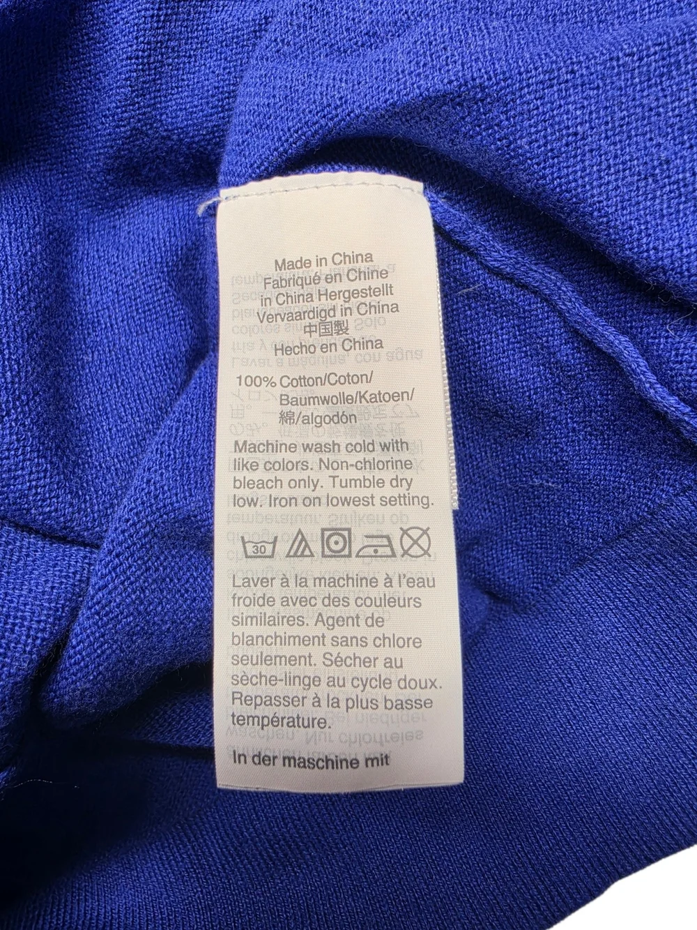 J. Crew Royal Blue Ruffle Mock-Neck Long Sleeve Top